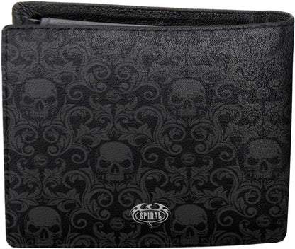Spiral - Skull Scroll - Bifold Wallet with RFID Blocking and Gift Box - L L Black