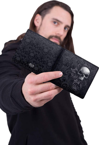 Spiral - Skull Scroll - Bifold Wallet with RFID Blocking and Gift Box - L L Black