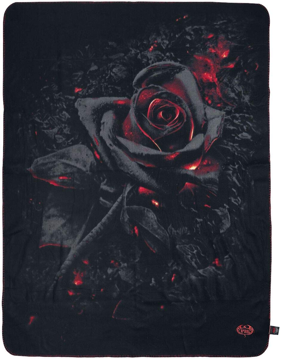 Spiral Burnt Rose Unisex Blankets black, 100% polyester