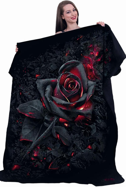 Spiral Burnt Rose Unisex Blankets black, 100% polyester