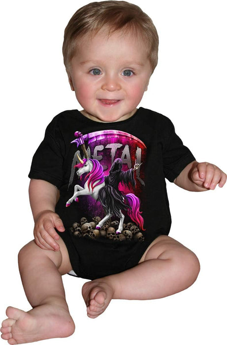 Spiral - METALLICORN - Baby Sleepsuit Black