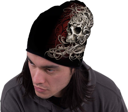 Spiral Skull Shoulder Wrap Unisex Mütze Schwarz Everyday Goth, Gothic, Horror