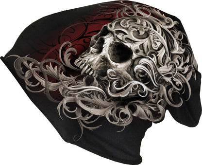 Spiral Skull Shoulder Wrap Unisex Mütze Schwarz Everyday Goth, Gothic, Horror