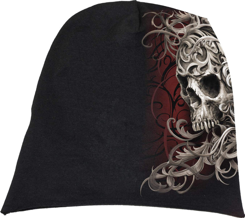 Spiral Skull Shoulder Wrap Unisex Mütze Schwarz Everyday Goth, Gothic, Horror