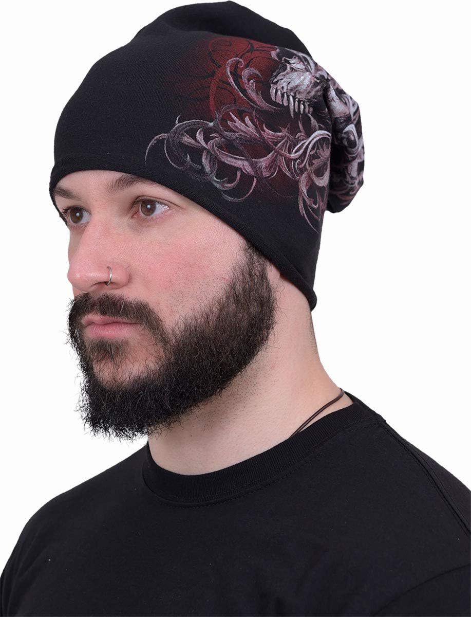 Spiral Skull Shoulder Wrap Unisex Mütze Schwarz Everyday Goth, Gothic, Horror