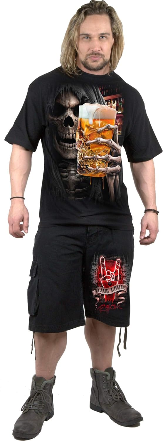 Spiral - Live Loud - Vintage Cargo Shorts Black XXL Black