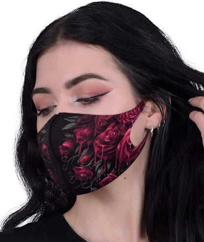 Spiral - BLOOD ROSE (Unisex Black Face Masks) One Size