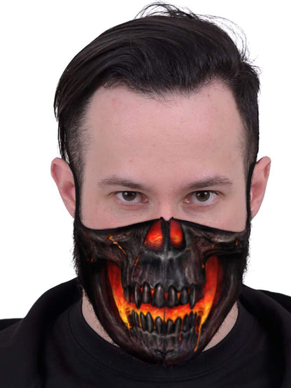 Spiral - SKULL LAVA (Unisex Black Face Masks) One Size