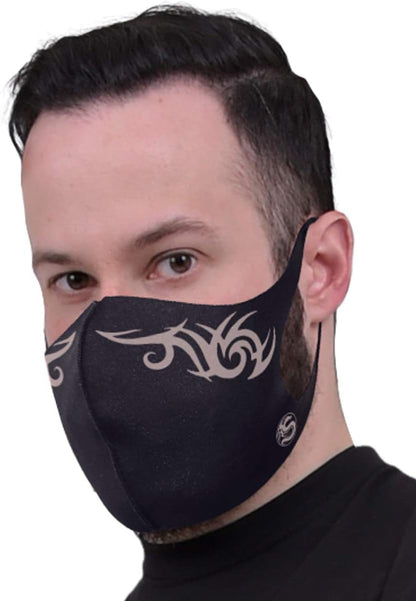 Spiral - TRIBAL MASK (Unisex Black Face Masks) One Size