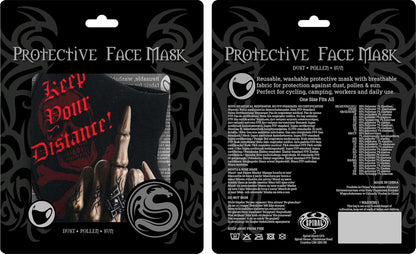 Spiral - KEEP YOUR DISTANCE (Unisex Black Face Masks) One Size