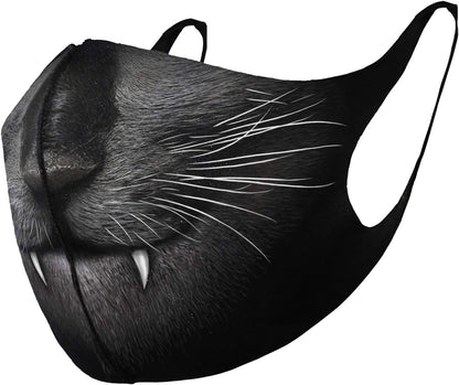 Spiral - CAT FANGS (Unisex Black Face Masks) One Size