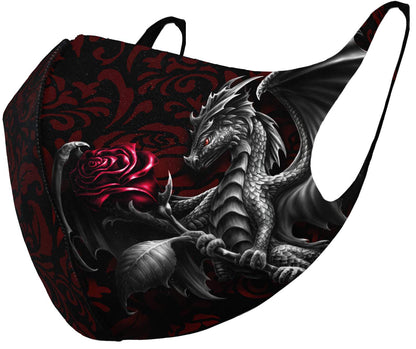 Spiral - DRAGON ROSE (Unisex Black Face Masks) One Size