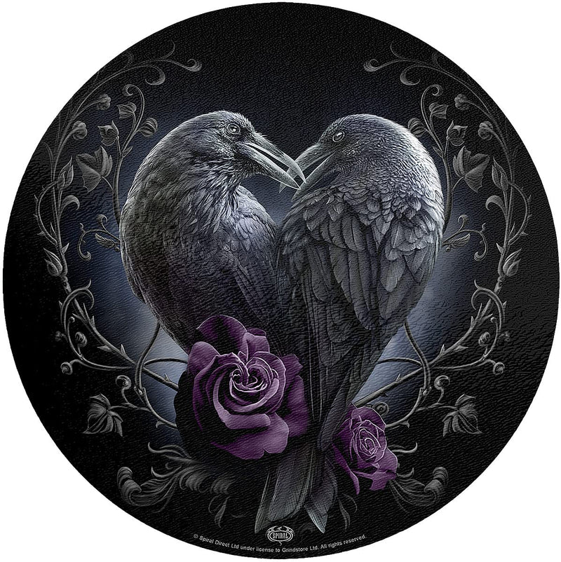 Spiral - Raven Heart - Glass Chopping Board (Circular) - L