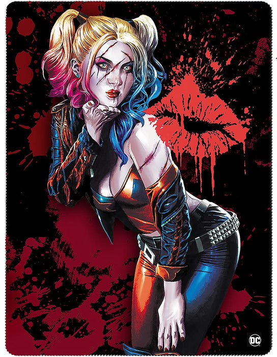 DC Comics - Harley Quinn - Kiss - Fleece Blanket with Double Sided Print - L