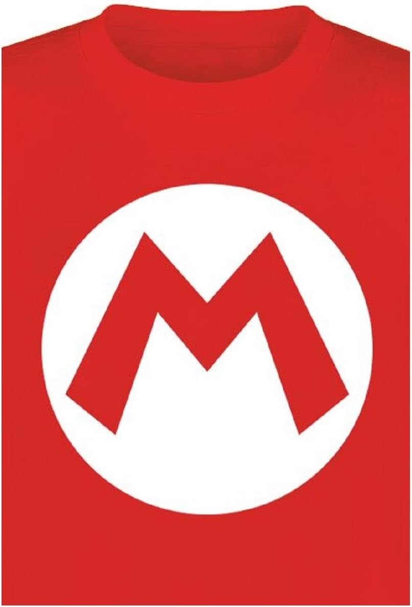 Nintendo Super Mario - Mario Badge (Unisex Red T-Shirt) Large