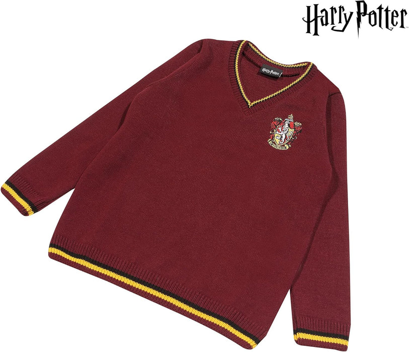 Popgear Boy's Harry Potter Gryffindor House Knitted Jumper Burgundy Sweaters