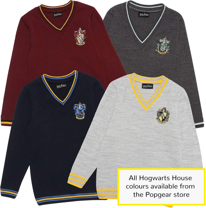 Popgear Boy's Harry Potter Gryffindor House Knitted Jumper Burgundy Sweaters