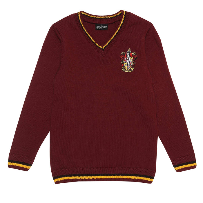 Popgear Boy's Harry Potter Gryffindor House Knitted Jumper Burgundy Sweaters