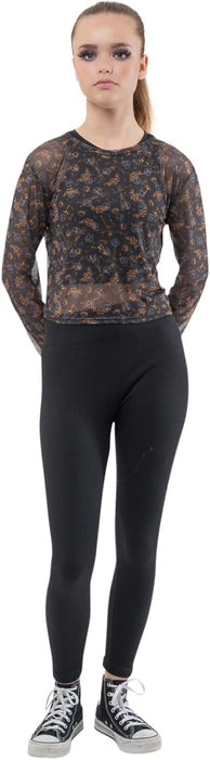 Heroes Inc. Nightmare Before Christmas Mesh Top Pumpkin King Print Cropped Girls Womens