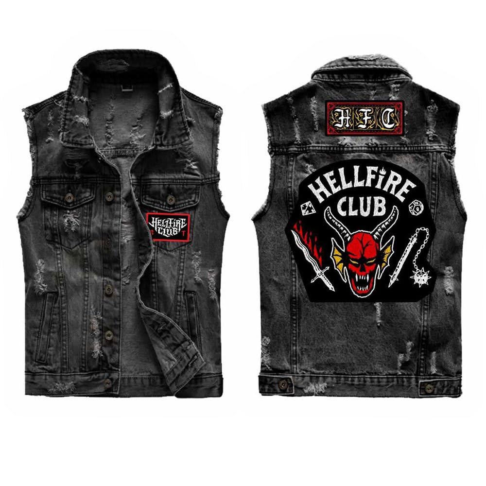 StrangerThings-HellfireClub(DenimSleevelessJacket) JETBLACK