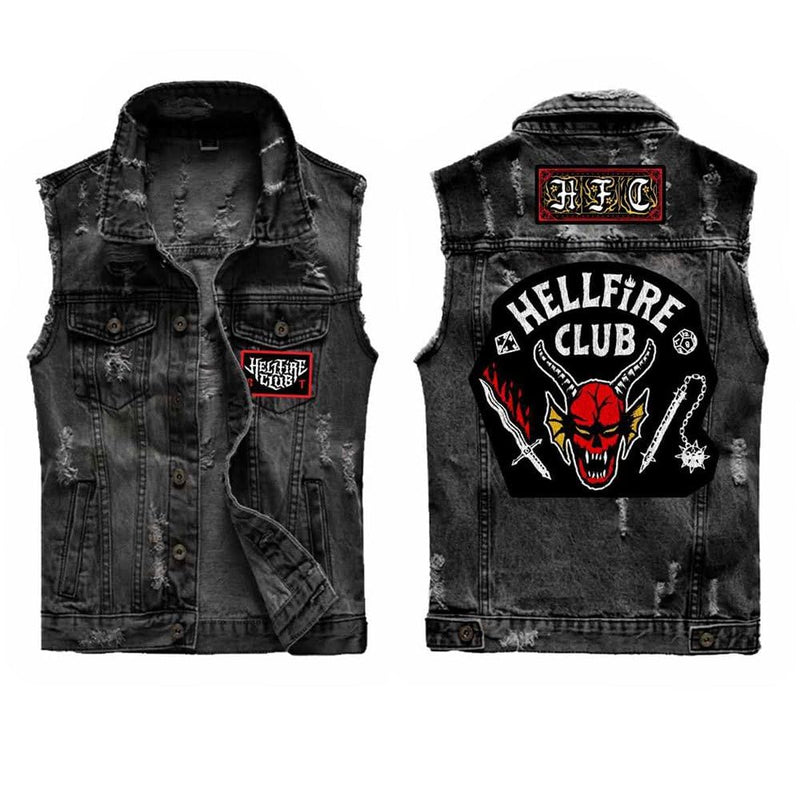 StrangerThings-HellfireClub(DenimSleevelessJacket) JETBLACK