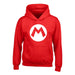 Nintendo Super Mario - Mario Badge (Kids Unisex Red Pullover Hoodie) 7-8 Years
