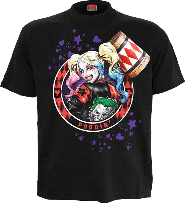 DC Comics - Harley Quinn - Puddin' - Front Print T-Shirt Black