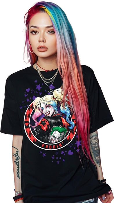 DC Comics - Harley Quinn - Puddin' - Front Print T-Shirt Black