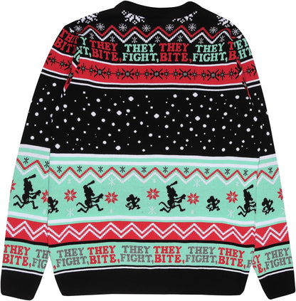 Officially Licensed The Simpsons Christmas Knitted Jumper – Unisex Adults Sweater Featuring Itchy and Scrtachy – Premium Quality Xmas Pullover