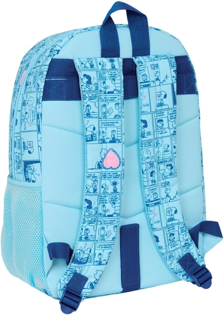 SNOOPY LOVE – School Backpack, Adaptable to Cart, Ideal for Children of Different Ages, Comfortable and Versatile, Quality and Resistance, light blue, M, Casual