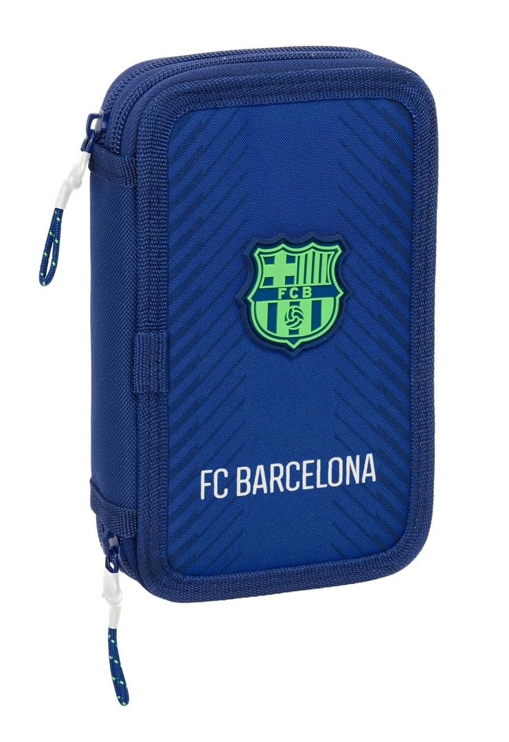 Safta F.C. BARCELONA NAVY BLUE – Children's School Pencil Case, Pencil Case with Colours, with 29 Tools Included, Ideal for Children from 5 to 14 Years, Comfortable and Versatile, Quality and