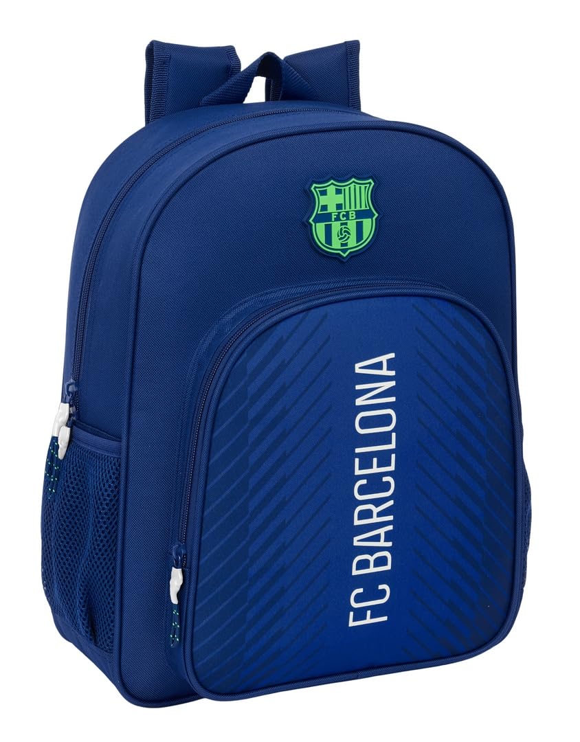 Safta F.C. BARCELONA NAVY BLUE – Children's School Backpack, Adaptable to Trolley, Ideal for School Children, Comfortable and Versatile, Quality and Resistance, 32 x 12 x 38 cm, navy, M, Casual
