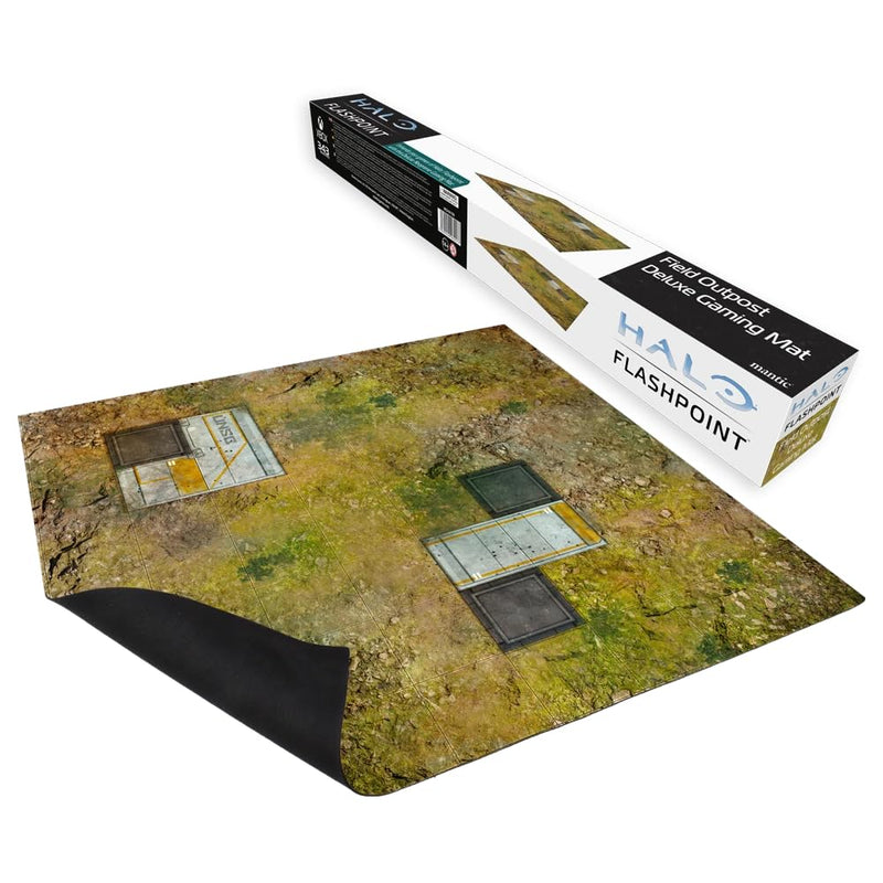 Halo: Flashpoint Field Outpost Deluxe Gaming Mat – Full-Color Neoprene with Rubber Backing, Perfect for Tactical Wargames