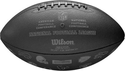 Wilson Pallone da Football NFL 32 Team, Con Camera D'Aria Con Blocco A Pressione, Allacciatura Classica, Look Elegante, Realizzato Con Materiali Robusti, Colore: Nero, Taglia Ufficiale