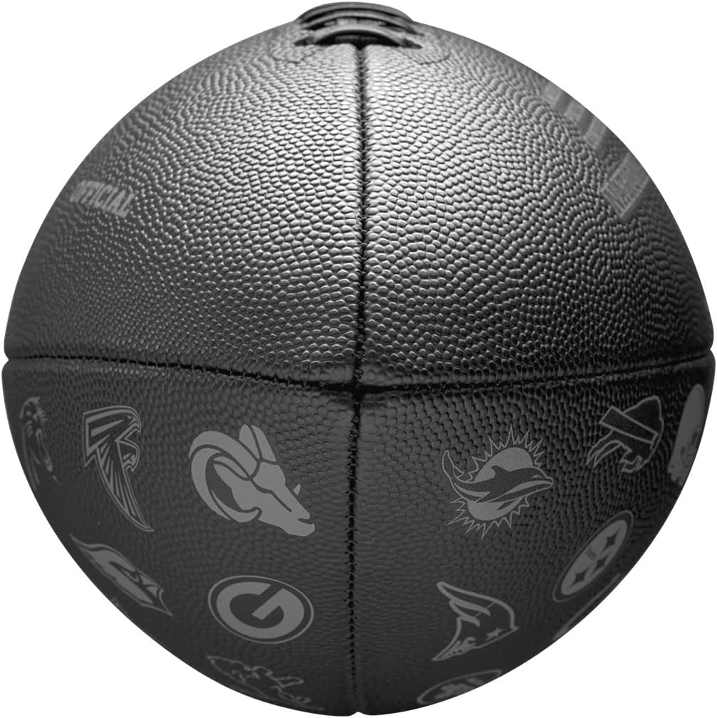 Wilson Pallone da Football NFL 32 Team, Con Camera D'Aria Con Blocco A Pressione, Allacciatura Classica, Look Elegante, Realizzato Con Materiali Robusti, Colore: Nero, Taglia Ufficiale