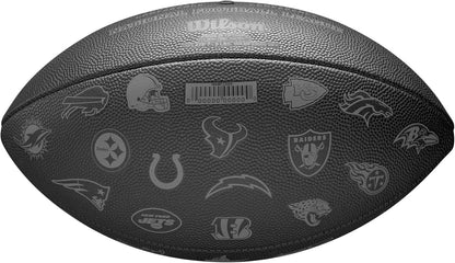 Wilson Pallone da Football NFL 32 Team, Con Camera D'Aria Con Blocco A Pressione, Allacciatura Classica, Look Elegante, Realizzato Con Materiali Robusti, Colore: Nero, Taglia Ufficiale