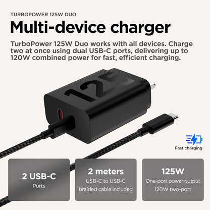 Moto UK Charger -Dual port 125w