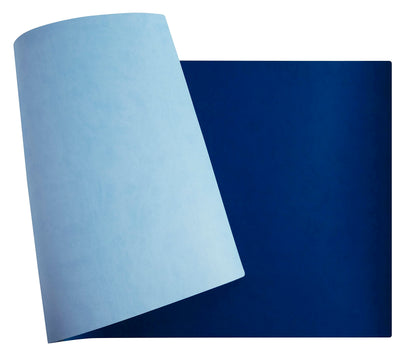 Exacompta - Ref. 29146E - 1 Protector suave para el hogar - de piel sintética bicolor - suave y resistente, alfombrilla de ratón - 40 x 80 cm - color marino/cielo - se entrega enrollado