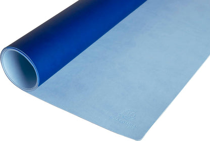 Exacompta - Ref. 29146E - 1 Protector suave para el hogar - de piel sintética bicolor - suave y resistente, alfombrilla de ratón - 40 x 80 cm - color marino/cielo - se entrega enrollado