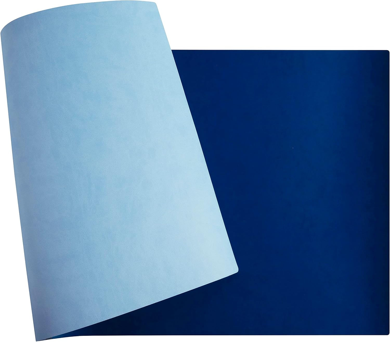 Exacompta - Ref. 29146E - 1 Protector suave para el hogar - de piel sintética bicolor - suave y resistente, alfombrilla de ratón - 40 x 80 cm - color marino/cielo - se entrega enrollado