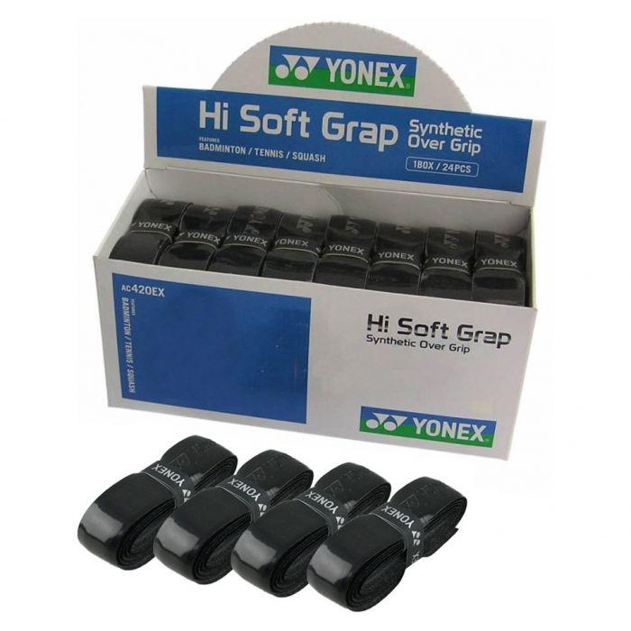 Yonex AC420 Hi Soft Grap (Pack of 24) Black Black