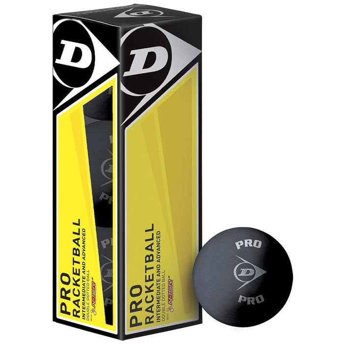 DUNLOP Pro Racquetballs/Squash 57 Balls (3 Balls