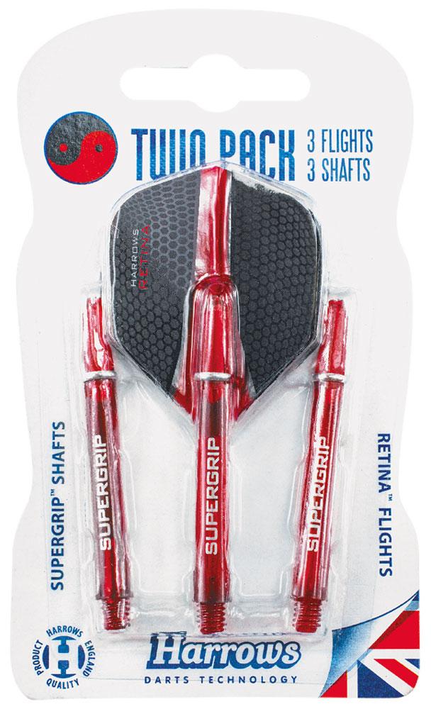 Harrows Twin Pack Dart Flight/Shafts Red Red