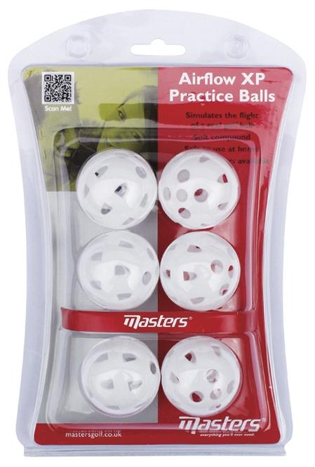 Masters Airflow Practice Balls (Pack of 6) White White