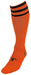 Precision 3 Stripe Pro Football Socks Adult 7-11 Tangerine/Black 7-11 Tangerine/Black