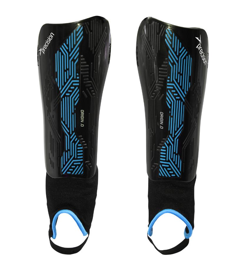 Precision Origin.0 Shin & Ankle Guards Small Black/Cyan Small Black/Cyan