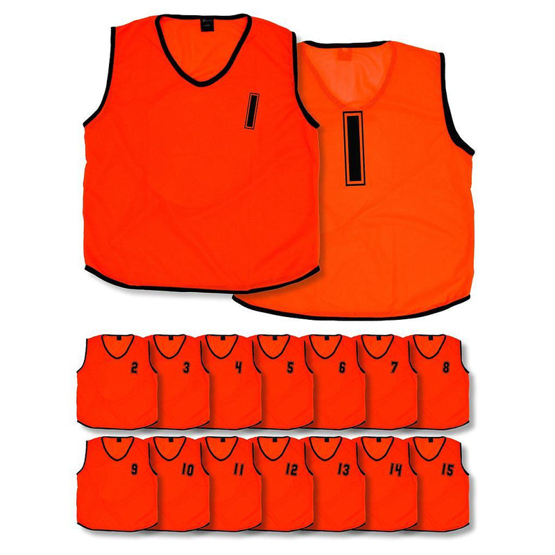 (Pack of 15) Mesh Numbered 1 - 15 Training Bibs (Infants, Kids) Infants Fluo Orange Infants Fluo Orange