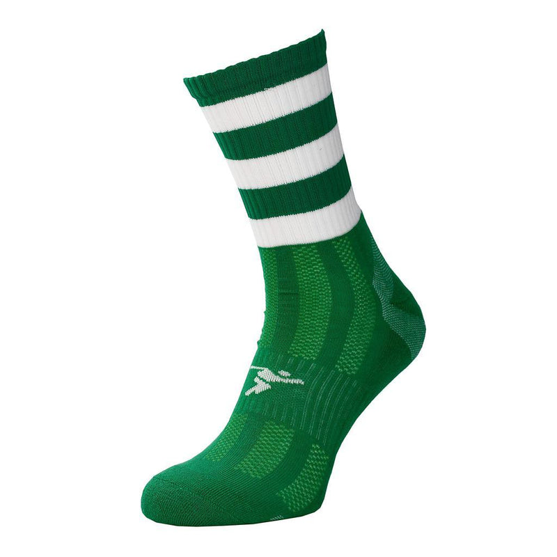 Precision Pro Hooped GAA Mid Socks Junior J8-J11 Green/White J8-J11 Green/White