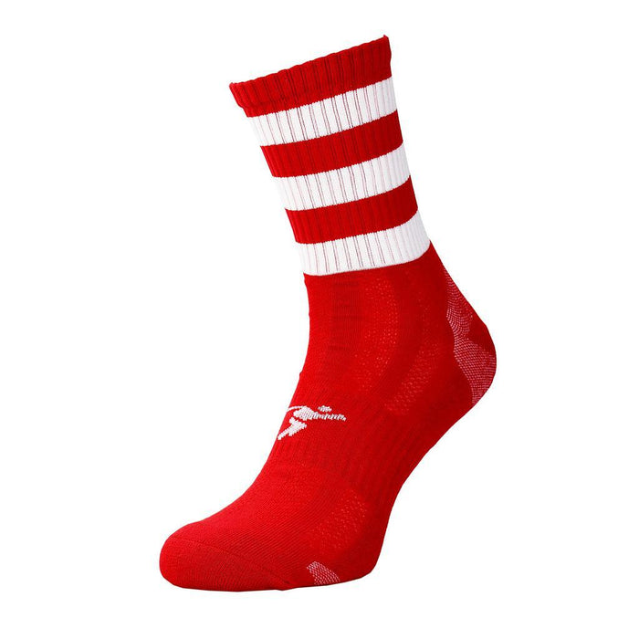 Precision Pro Hooped GAA Mid Socks Junior J8-J11 Red/White J8-J11 Red/White