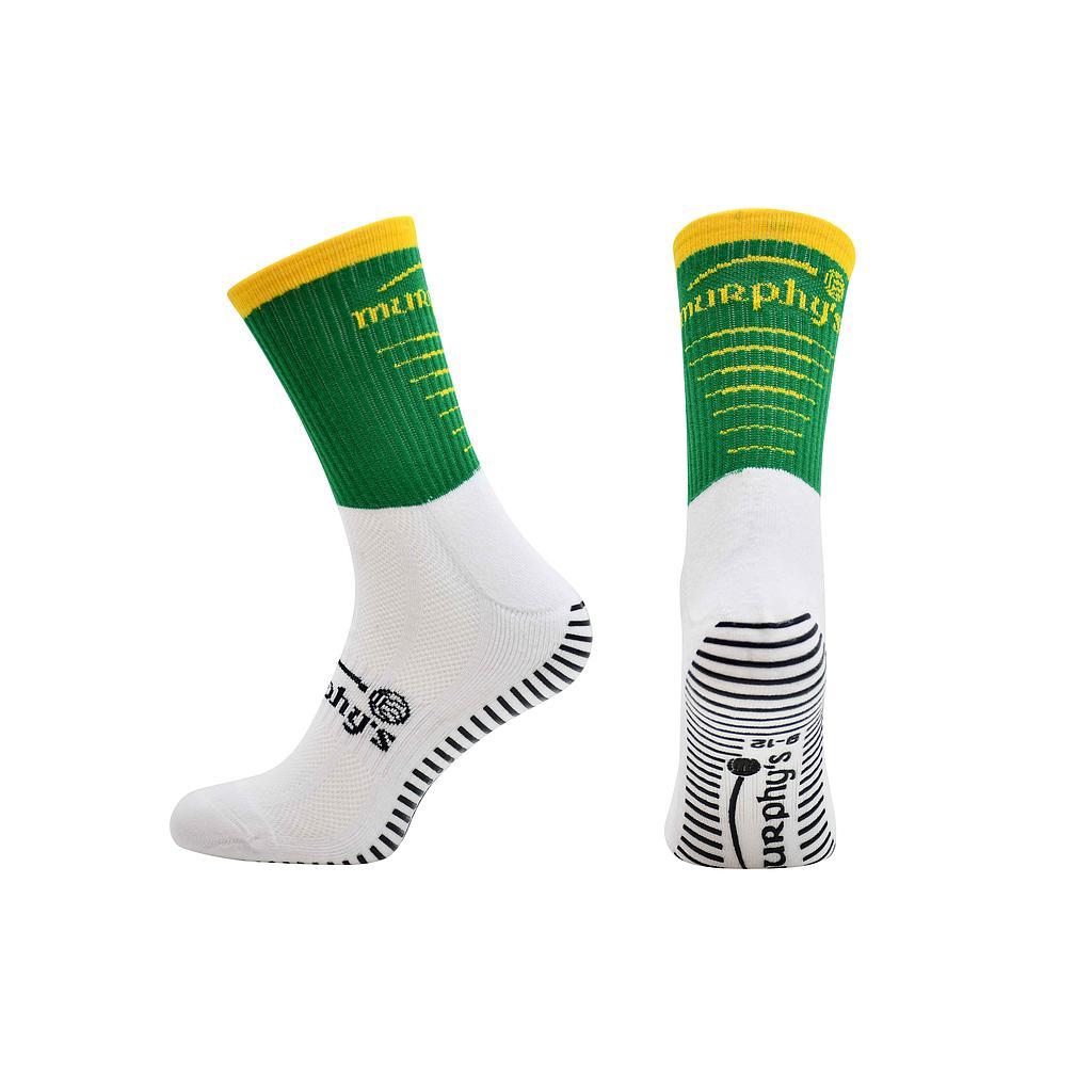 Murphy's Pro Mid Grip Socks Adult 6-8 Green/Gold 6-8 Green/Gold